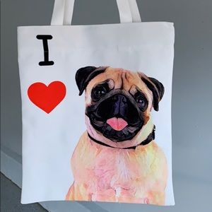 Pug Art Canvas Bag with little blemishes